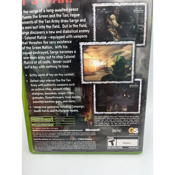 Army Men: Sarge's War (Microsoft Xbox, 2004) Complete In Box - Picture 3 of 8